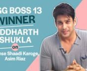 Sidharth Shukla, the winner of Bigg Boss 13, finally met up for a conversation on Pinkvilla wherein he opened up on his journey, his mother’s reaction, Mujhse Shaadi Karoge, friendship with Shehnaaz Gill, Asim Riaz, Rashami Desai and more. Don’t miss.