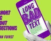 LONG BAD TEXT (2019)nnDirected, Written &amp; Edited by: Ethan FuirstnnProducers: Libby Gardner and Samantha ShankernDirector of Photography: Nathan KraussnSound Recordist: Mackenzie LylenSound Mixer: Roman ChimientinOriginal Score by: Liam ConnorsnColorist: Rob BoscaccinPoster: Monica PedynkowskinnFeaturing “Galaxies” by Nana Grizolnhttps://orangetwinrecords.bandcamp.com/album/ruthnnand