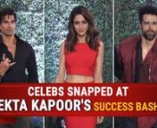Ekta Kapoor is celebrating her success with her close friends and family. Last night she hosted a success bash and it was attended by most of our favourite television stars. Actors like Amna Sharif, Karan Singh Grover, Karan Kundrra, Karan Wahi, Rithvik Dhanjani, and many others were in attendance. Check out the video and let us know in the comments section what you think about the video.