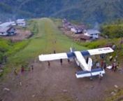 At just over one nautical mile between them, Kegata and Apowo airstrips in Papua, Indonesia are separated by a deep valley making aircraft an ideal mode of transport between the two villages. Take a ride with the locals in the Pilatus PC-6 Turbo Porter on the 73 second flight from Kegata to Apowo.nnFilmed with GoPro HD and Canon S110 cameras.nMusic: Nightcall by KavinskynnCheck out my website for more articles and photos of bush flying in Papua: https://mattdearden.co.uk
