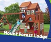 Every time your child plays on the Mount Forest Lodge by Cedar Summit Premium Play Sets™ the door to imagination and creativity is opened. Cedar Summit understands that children need a safe environment to play, explore adventurous possibilities and enjoy endless hours of fun.u2028Craftsmanship and devotion to detail are the hallmarks of the company. Using premium Cedar (Cunninghamia Lanceolata) lumber, the skills and dedication of associates who produce these elite play sets are bolstered by a