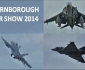 Highlights of the Farnborough Air Show 2014 including the following display aircraft:-nAvro Vulcan B2 V-bomber XH558 – Vulcan to the Sky.nGloster Meteor &amp; de Havilland Vampire – Classic Air Force.nBoeing Stearman - Breitling Wingwalkers.nSopwith Triplane – Great War Display Team.nAIRBUS A380 airliner.nAIRBUS A400M military transport aircraft.nEnglish Electric Canberra PR9 – Midair Squadron.nBoeing P-8 Poseidon maritime warfare jet – US Navy.nYAK-50 aerobatic aircraft – Aerostars