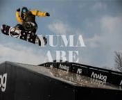 Yuma Abe, came in 2nd place in “BURTON RAIL DAYS presented by MINI” contest along with the top riders from the world in 2014.It became a busy season for Yuma.In “JIB MEET” that he produces, Yuma got involved in creating WEB movie, held an event in March, and also participated aggressively to shootings in overseas.In addition to his riding at his home mountain, Ishiuchi Maruyama ski area, a film that gathered riding of his friends, have been released.nn”BURTON RAIL DAYS presente