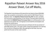http://www.jobsresult.in/2016/02/raja...nRajasthan Patwari Answer Key 2016,Download RSMSSB Raj Patwari Exam Question Paper Solution, Rajasthan Patwari 13th Feb Ans Key /Ans Sheet Link