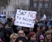 Video Produced for Reuters TV by Piotr Hawalej and Natalia DobryszyckanSHOWS: WROCLAW, POLAND (NOVEMBER 27, 2015), POZNAN, POLAND (NOVEMBER 29, 2015)nnnPOZNAN, POLAND (NOVEMBER 29, 2015)nn1. PROTEST AGAINST TERRORISM, VIOLENCE, HATRED AND XENOPHOBIAnn2. PROTESTERS SHOUTING “STOP VIOLENCE”nn3. PROTESTER WITH A SIGN “STOP ISLAMOPHOBIA”nn4. POLICEnn5. PROTESTERS SHOUTING “NO ONE IS ILLEGAL”nn6. PROTESTERS AND A BANNER “SAY NO TO RACISM! WE ARE ALL HUMAN”nn7. (SOUNDBITE) (Polish) ZUZ