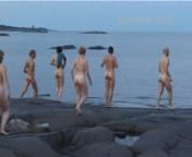 Elina Brotherus 2001/2003.nPart 1 of a video triptych, DVD loops, 13 min 56 sec each, DV PAL 4:3, silent.nnThe Baigneurs video installation portrays nude swimmers in Finnish nature. The form is cyclic, repetitive: a swimmer plunges into water and returns, waves hit the shore; only the places and figures change. The bodies are simultaneously beautiful and banal. nBaigneurs examines beauty through the (National) Romanticist landscape and the classical bather motif. The water plays as important a r