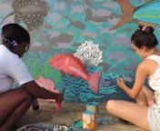 Realización de un Mural en Arusí, Chocó,Colombia en torno al pescador artesanal y su cultura. Por los artistas Calma y Pinta en conjunto con la comunidad.