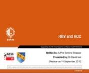 If you are an ASHM HBV prescriber, please visit https://lms.ashm.org.au/course/view.php?id=1191 to watch online and receive 1 HBV CPD point.nnPresenter: Dr David Iser, Gastroenterologist at Melbourne St Vincent&#39;s HospitalnDate of presentation: Wednesday, 14 September 2016nnThis is the third webinar of a series of six. nThe webinars take shape as a 15-minute didactic education session and 15 minutes of case discussion. nnThe Complex Chronic Hepatitis B, Part 1 webinar covers the following topics:
