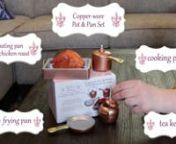 AGVCP The Queen&#39;s Treasures Copper-ware Pot &amp; Pan Set, Accessories For 18
