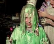 Taylor gets slimed during her War Games birthday party. They had shaving cream pies &amp; silly string and she got slimed at the end!