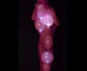 P I N K N U D E , L I G H T B A L L O O N SnnMARCH. 2018nnThis video is the secondary development stage from the previous balloons with nude in nylon. The idea of this video is to trace the movement of the body using the lights that are inside the balloons, here the human body is obscured more as it is in darkness and instead the interaction of the limbs moving that balloons is captured as the focal visual for the viewer to concentrate on. The pink hue relates to the flesh of the lif