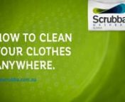 The Scrubba wash bag is the best way to wash clothes anywhere, whether you are backpacking, camping, on holiday or need to hand wash at home. This video takes you step by step through the process that allows a machine quality wash in just minutes. Simply add water, clothes and cleaning liquid, close the bag and deflate. Rub the clothes against the internal washboard for 30s to 3min, rinse and hang to dry.