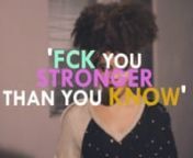 Words For Your Soul by our Curator of Cool Contributor Yazmin Monet Watkins with ‘F**k You Stronger Than You Know’. It&#39;s the words us millenial women needed to hear right now. The times are weary, and Yazmin&#39;s words are energectic, timeless, full or strength, power and movement. nn***Note: Oh it&#39;s a tad bit NSFW but just the beginning aye...