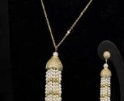 Omnia Danaya Tassel Long Chain Full Set Accessories in High Quality Zircon Stone In Rhodium Plated from danaya