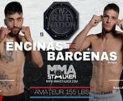 Amateur 155 lbs &#124; Enrique Barcenas, Bakers MMA vs Caleb Encinas, The MMA LAB, RUF 47 May 14th Celebrity Theatre Phoenix AznRUF 47 May 14th Enrique Barcenas defeats Caleb Encinas via TKO at 1:39 of round one (MMA – lightweight)nnnConnect with RUF NATION online and on Social:n� Website: http://www.rufnation.comn� Twitter: https://twitter.com/ruf_mman� Facebook: http://www.facebook.com/rufnationn� Instagram: http://www.instagram.com/ruf.mman� TikTok: https://www.tiktok.com/@rufnationn