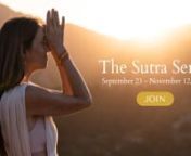 Beloved human beings, I am so excited to share an upcoming online Yogic Philosophy exploration called The Sutra Series taking place September 23 through November 12.nnSo many of you have been asking me for this! Let’s take time this fall to come together in conscious community to study this beautiful and relevant text.nnYogic Philosophy spans an understanding of how to live in integrity, with clarity, and love. It has as its foundation practices to lead you there.nnIn a time where we are pulle
