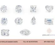 Our newest set for 2021. 10 beautifully detailed diamond videos in a full 360-degree rotation. Provided as full HD MP4 Video files and GIF files. Perfect for education, diamond inventory pages or blog posts for your website. A great set of comparison videos to present diamond shapes and sizes to your customers. Download the full set at https://www.jewellerygraphics.net/collections/jewellery-marketing-videos/products/hd-diamond-videos-mp030