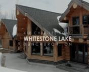 Whitestone Laken410 Chur-Lee Road, Dunchurch, ON, P0A 1G0, CanadanDescriptionnFANTASTIC CEDAR LOG home or 4 season cottage on Whitestone Lake, built by Pioneer Homes &amp; constructed by Timber Kings in BC. The engineering &amp; design of this build is a stunning work of art! I promise you is this your dream cottage! From the moment you drive up to the property you see the beautiful landscaping with granite steps and boulders and enter via the circular driveway! Sunset exposure with water views