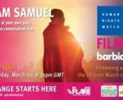Saturday, March 20: Live Q&amp;A for I am Samuel by Peter Murimi at the UK Digital Human Rights Watch Film Festival 2021.nnConversation with filmmaker Peter Murimi, LGBT activist &amp; writer Kevin Mwachiro and Neela Ghoshal, Associate Director, LGBT Rights program, Human Rights Watch.nnFilm Description: Samuel, a gay Kenyan man, balances duty to his family with his love for his partner, Alex, in a country where their love is criminalised.nnSamuel grew up on a farm in the Kenyan countryside, whe