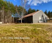 The Newest Renovated Warehouse in Ossipee is new to view. This is a whole new place since it was first listed. Cleaned up New paint inside and out. There are so many opportunities for this property with a clear span 50 x 75 ft structure with entry of a 12 x 12 garage door, and an an attached 25 ft x 14ft pole barn. Inside is a second floor lofted area in the back 15ft x 50 ideal for offices and storage as well as office space and a bathroom on the main level. This property has been used for a la