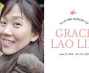 In loving memory of Grace Lao Lim, who delighted us with her infectious smile, her silliness, her amazing cooking, and her joyful spirit. Forever a selfless mother, wife, sister, and friend. We love and miss you, Gres.nnM U S I C n0:00 Lead Me Lord - Basil Valdezn4:13 (They Long To Be) Close To You - Carpentersn7:49 What A Beautiful Name - Hillsong Worshipn11:43 In His Time - Maranatha! Musicn16:00 I Will (Remastered 2009) - The Beatlesn17:44 Beautiful Girl - Jose Mari Chann20:56 Panalangin - AP