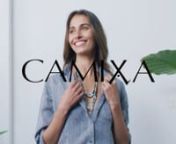 LINA Black Melange Linen Shirt, slim-fit by CAMIXA
