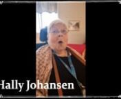 Hally Johansen snakker om mannen sin, Helge Johansen, som jobbet på det gamle skipsverftet. Hun forteller også litt fra da bybrannen brøt ut natt til 14.mai i 1969.