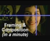 Basic framing and shot composition - in a minute! No point in droning on and on about the Rule of Thirds and all that nonsense, but if you can keep just one idea in mind when setting up your shots, make it this one: Keep it interesting.nn- http://videopia.org