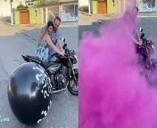 &#39;Rev up your excitement as you watch this joyful footage shared by Julio Cezar. &#60;br/&#62;&#60;br/&#62;In this delightful video, Julio and his partner can be seen standing next to their bike as the former keeps powering it to blow a balloon attached to its exhaust. &#60;br/&#62;&#60;br/&#62;Inside the balloon is powder, the color of which would determine whether the lovely couple would be having a baby boy or girl. &#60;br/&#62;&#60;br/&#62;Eventually, the balloon bursts and pink-colored powder spurts out of it, giving everyone the answer they were looking for. &#60;br/&#62;&#60;br/&#62;&#92;