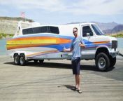 Car enthusiast John Ortlieb, from Nevada, is the proud owner of not one, but two ‘Boaterhomes’ – a spectacular half boat, half van hybrid. John inherited one from his father and purchased the second nearly ten years ago. His father’s, which stands at 36 feet-long, can travel up to 40mph on water and over 100mph on land. Only 21 of these unique vehicles exist, and John’s, built in the eighties was based on a Ford Econoline Van. The limited-edition hybrid is not just used as a boat, home and vehicle, but also as a unique party venue that you can often see cruising down the Las Vegas strip.