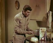 Sheriff Taylor (Andy Griffith) asking Aunt Bee (Francis Bavier) where are the Gaines Burgers TV commercial