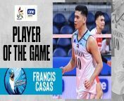 UAAP Player of the Game Highlights: Francis Casas stars in Adamson's sweep of UE from francis claire repollo