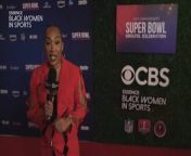 Essence Black Women in Sports Host Shari Nycole hits the Super Bowl Soulful Celebration Red Carpet to talk to all the celebrities who are geared up for the big game day!