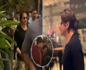 Bollywood actor Shah Rukh Khan spotted at Mumbai Airport gearing a stylish black-cargo outfit. Despite being in his tight security protection cover, SRK greeted his fans &amp; media very generously.