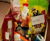 A mum surprised her partner with a hilarious vasectomy hamper - including &#39;Red Balls&#39; and &#39;no more&#39; Jelly &#39;babies&#39;.&#60;br/&#62;&#60;br/&#62;Britney, 24, surprised her man, James Pinder, 26, with a care package the night before his vasectomy.&#60;br/&#62;&#60;br/&#62;She filled a hamper with sweets and chocolate and added labels to them to create apt phrases such as &#39;Red Balls&#39;, &#39;I hope your nobs OK&#39;, and &#39;no more babies&#39;.&#60;br/&#62;&#60;br/&#62;The dad-of-three found the gift &#92;