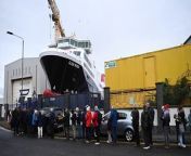 Crowds gather for launch of Glen Rosa at Fergusson Marine in Port Glasgow