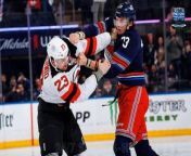A mass brawl between New York Rangers and New Jersey Devils players broke out just two seconds into their game at Madison Square Garden on Wednesday night. &#60;br/&#62;&#60;br/&#62;Straight after the puck drop in New York, boisterous Rangers rookie Matt Rempe and Devils defenseman Kurtis MacDermid dropped their gloves and began exchanging fists.&#60;br/&#62;&#60;br/&#62;All 10 players eventually got involved in the scrap, but the main event was between Rempe and MacDermid - who have history from the previous time the Devils visited the Rangers on March 11.&#60;br/&#62;&#60;br/&#62;That night, Kempe refused MacDermid&#39;s offer to fight early in the game. Later in the contest, Rempe knocked Devils defenseman Jonas Siegenthaler out of the game with a high elbow and was subsequently suspended for four games.