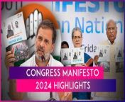 The Congress party on Friday, April 5, released its manifesto for the Lok Sabha elections 2024, describing it as &#92;