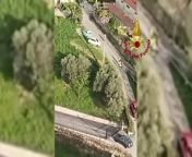 Moment two-year-old boy found by police after getting lost in countrysideSource: Vigili del Fuoco