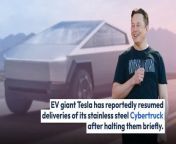 According to social media posts from Tesla enthusiasts, some Cybertruck customers were the first to flag the resumption of deliveries. &#60;br/&#62;&#60;br/&#62;Tesla CEO Elon Musk later confirmed the news.