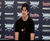 Cal Quantrill discusses outing, game, after Guardians take game two of doubleheader in extra innings.