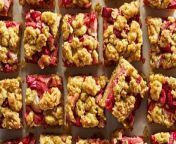 Featuring tangy strawberry-rhubarb filling and a buttery crumble topping, these bars will make you the most popular person at your next spring cookout.