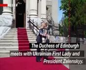 The Duchess of Edinburgh shows solidarity with Ukraine in a surprise meeting with First Lady Olena Zelenska..Veuer&#39;s Elizabeth Keatinge has more.