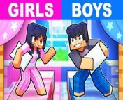 GIRLS vs BOYS Sleepover in Minecraft! from boys and girls kashmiri girl sex