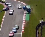 Porsche Carrera Cup GB 2024 Brands Hatch Race 2 Start Whiteside Huge Crash Flip from andreabrillantes huge tits