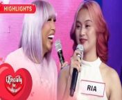Vice Ganda humorously dashes forward due to searchee Ria&#39;s pick-up line.&#60;br/&#62;&#60;br/&#62;Stream it on demand and watch the full episode on http://iwanttfc.com or download the iWantTFC app via Google Play or the App Store. &#60;br/&#62;&#60;br/&#62;Watch more It&#39;s Showtime videos, click the link below:&#60;br/&#62;&#60;br/&#62;Highlights: https://www.youtube.com/playlist?list=PLPcB0_P-Zlj4WT_t4yerH6b3RSkbDlLNr&#60;br/&#62;Kapamilya Online Live: https://www.youtube.com/playlist?list=PLPcB0_P-Zlj4pckMcQkqVzN2aOPqU7R1_&#60;br/&#62;&#60;br/&#62;Available for Free, Premium and Standard Subscribers in the Philippines. &#60;br/&#62;&#60;br/&#62;Available for Premium and Standard Subcribers Outside PH.&#60;br/&#62;&#60;br/&#62;Subscribe to ABS-CBN Entertainment channel! - http://bit.ly/ABS-CBNEntertainment&#60;br/&#62;&#60;br/&#62;Watch the full episodes of It’s Showtime on iWantTFC:&#60;br/&#62;http://bit.ly/ItsShowtime-iWantTFC&#60;br/&#62;&#60;br/&#62;Visit our official websites! &#60;br/&#62;https://entertainment.abs-cbn.com/tv/shows/itsshowtime/main&#60;br/&#62;http://www.push.com.ph&#60;br/&#62;&#60;br/&#62;Facebook: http://www.facebook.com/ABSCBNnetwork&#60;br/&#62;Twitter: https://twitter.com/ABSCBN &#60;br/&#62;Instagram: http://instagram.com/abscbn&#60;br/&#62; &#60;br/&#62;#ABSCBNEntertainment&#60;br/&#62;#ItsShowtime&#60;br/&#62;#PiliinMoAngShowtime