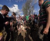 Annual &#39;bottle-kicking&#39; continues 18th-century Easter tradition in Leicestershire PA