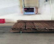 Strand woven bamboo flooring manufacturing process: step 1 bamboo strips in dry tunnel for a few hours