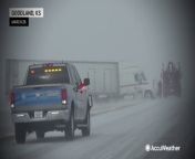 Many motorists found themselves stranded amidst blizzard conditions in Colorado and Kansas on March 25. AccuWeather&#39;s Tony Laubach witnessed many semis jack-knifed and wrecked.