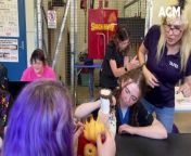 NSW TAFE Yallah teacher Bonnie Harrison checks in with students before they head to the 2024 Sydney Royal Easter Show.&#60;br/&#62;Video by Sylvia Liber